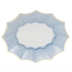 Mottahedeh Cornflower Lace Fluted Tray, Large